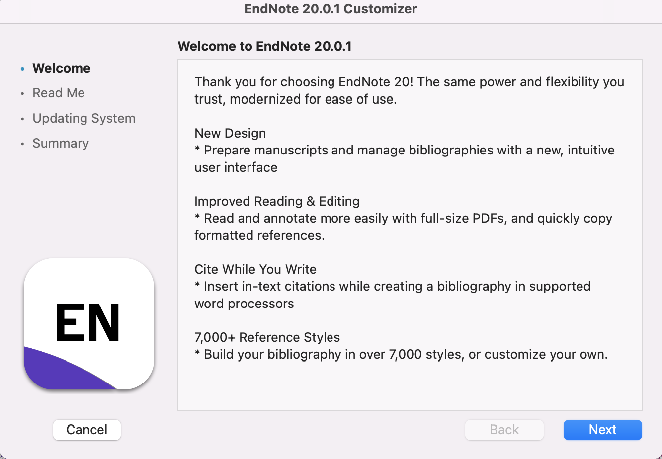 EndNote: Volume License Install Steps