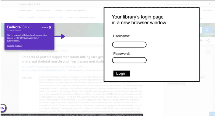 EndNote Click: How does EndNote Click help me find articles off campus?