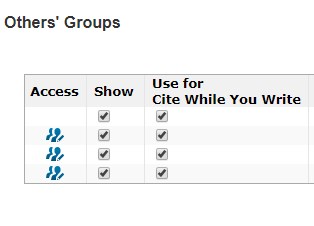 EndNote Online: Using Shared groups while in a word document using 