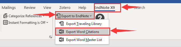 EndNote: Word插件中Export Word Citations功能介绍