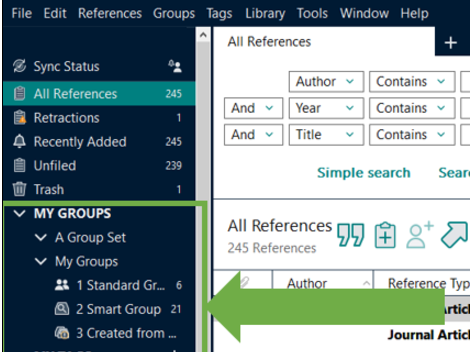 EndNote: Why I don't see my smart groups in my EndNote Online version?