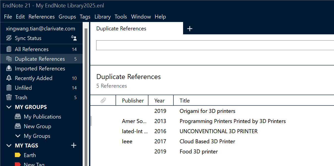 EndNote: 如何在Windows 版本EndNote 21 软件中批量删除重复文献
