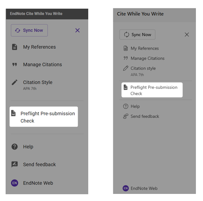 EndNote: Preflight Paper Checker