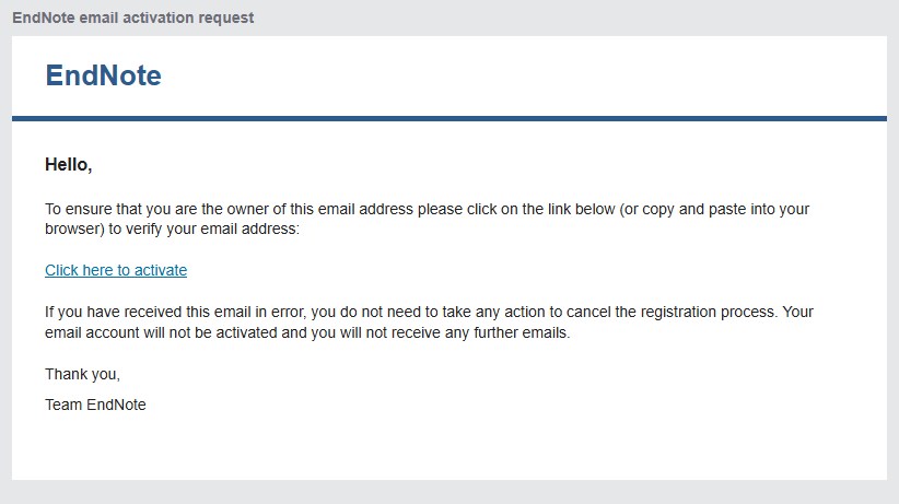 EndNote online: Changing Password or Email