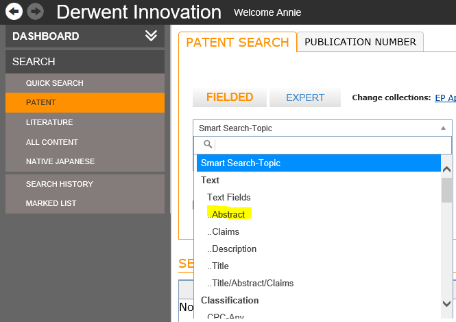 Derwent Innovation: Abstract 검색 유의 사항