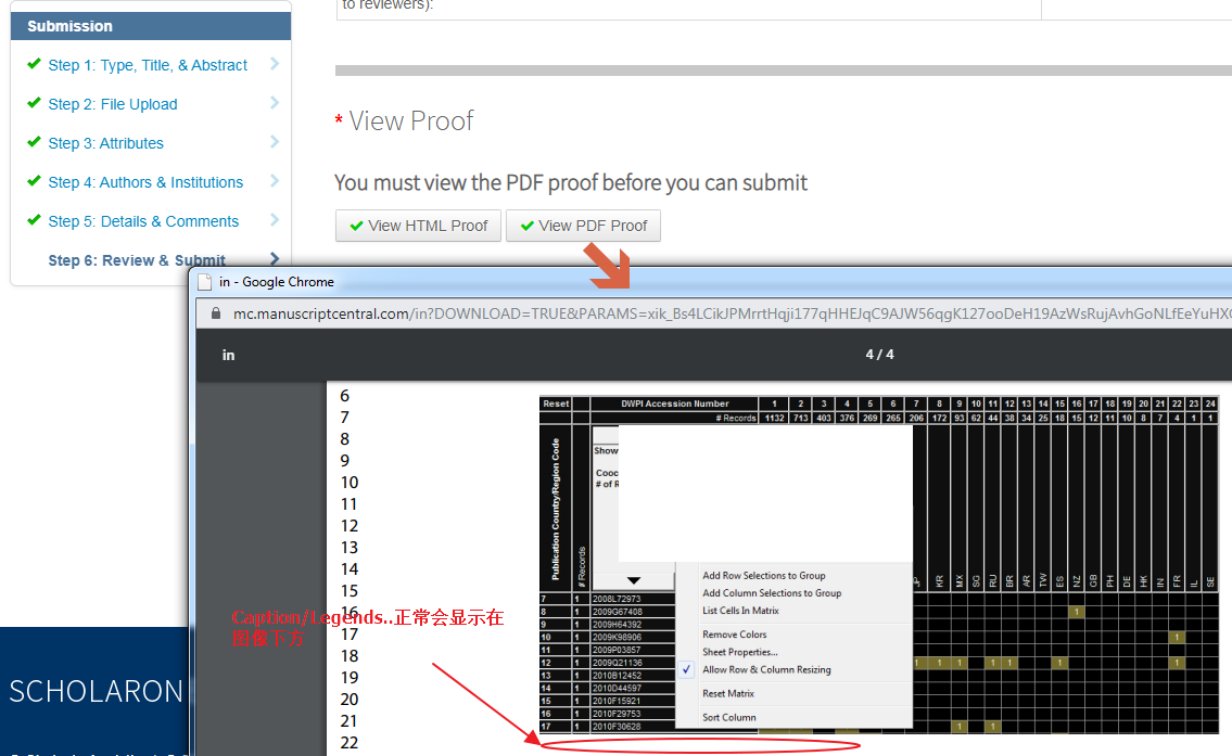 ScholarOne Link Text Caption Legends PDF HTML 